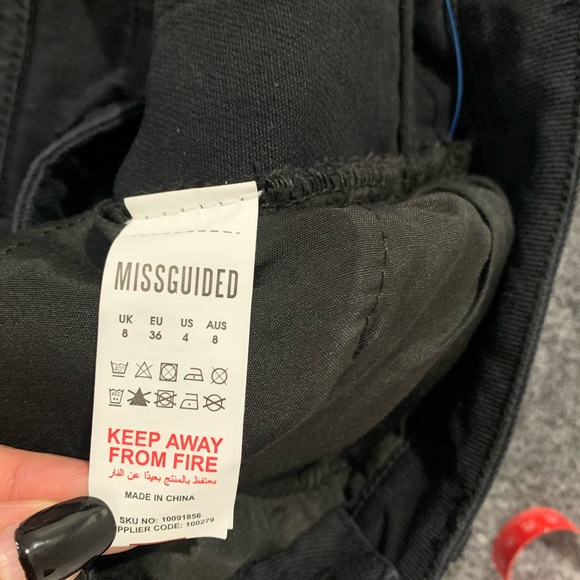 Missguided denim mini skirt black size 4 - Picture 6 of 8